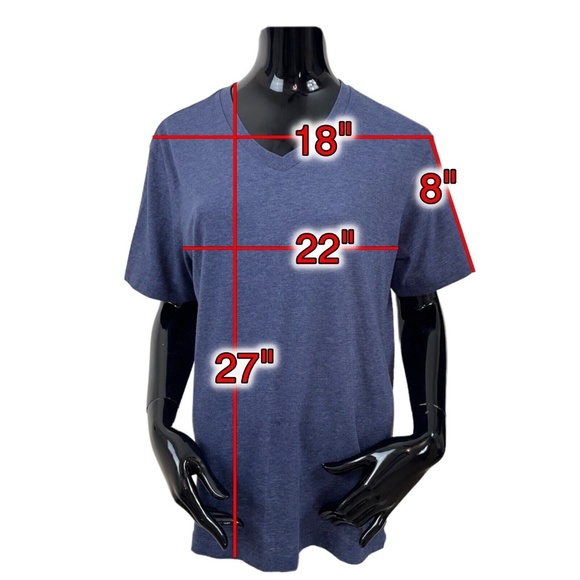 Brooks Brothers Red Fleece V Neck Tee T Shirt Heather Blue Womens Large - Picture 2 of 7